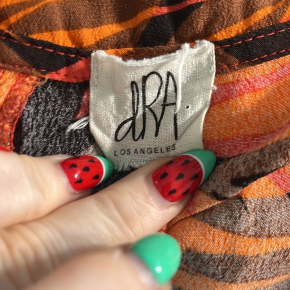 dRA Paradisas Wide Leg Pants Tropical Vibe Pockets Front Zipper Cropped Small - Picture 7 of 9